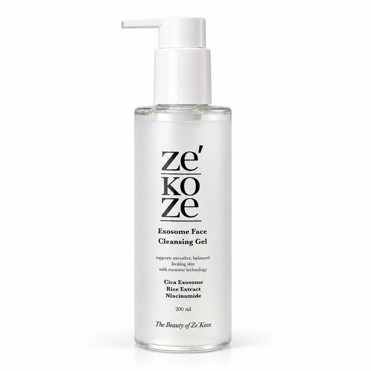 Exosome Face Cleansing Gel, 200 ml pompalı şeffaf şişe