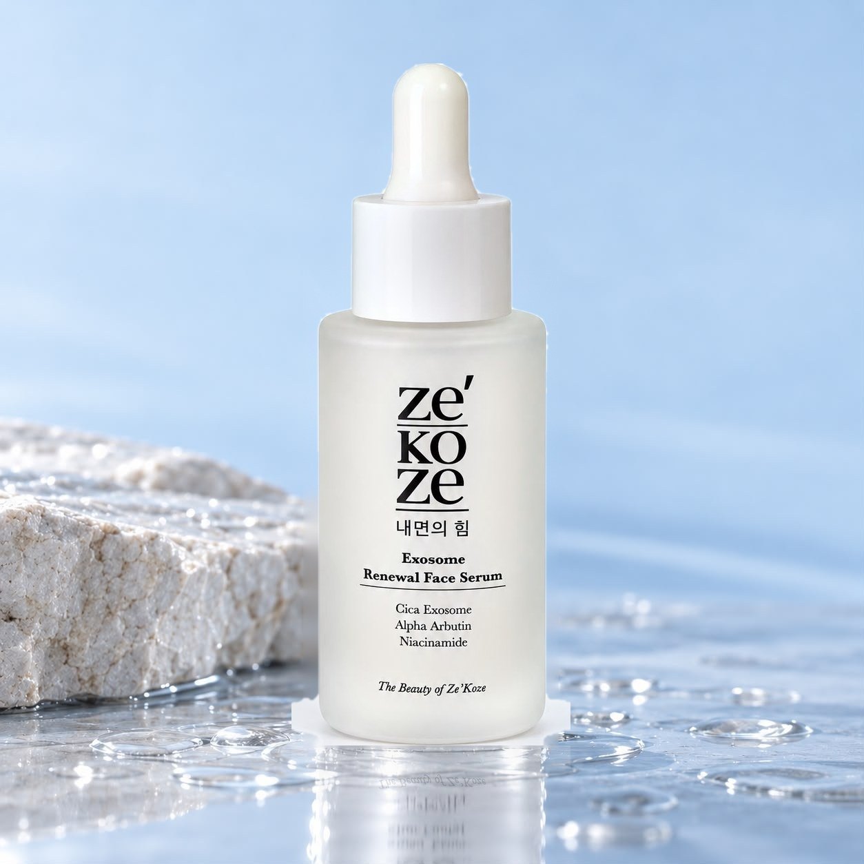 Su ve taş üzerinde Exosome Renewal Face Serum
