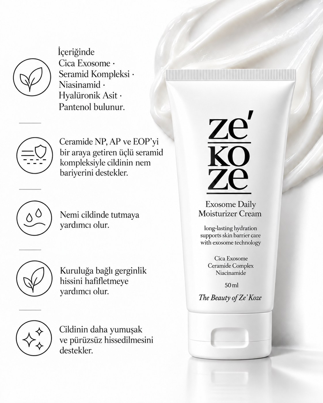 Exosome Daily Moisturizer Cream tüpü ve faydaları